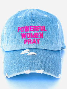 Powerful Women Pray Denim Hat (Pink)