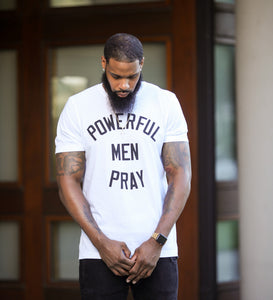 CC + PWP: Powerful Men Pray T-Shirt (White)