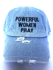 Powerful Women Pray Denim Hat (BLACK)