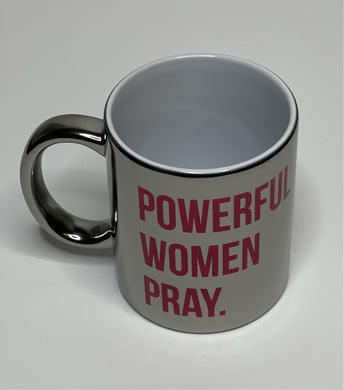 Silver Powerful Women Pray 11oz Mug (Pink)
